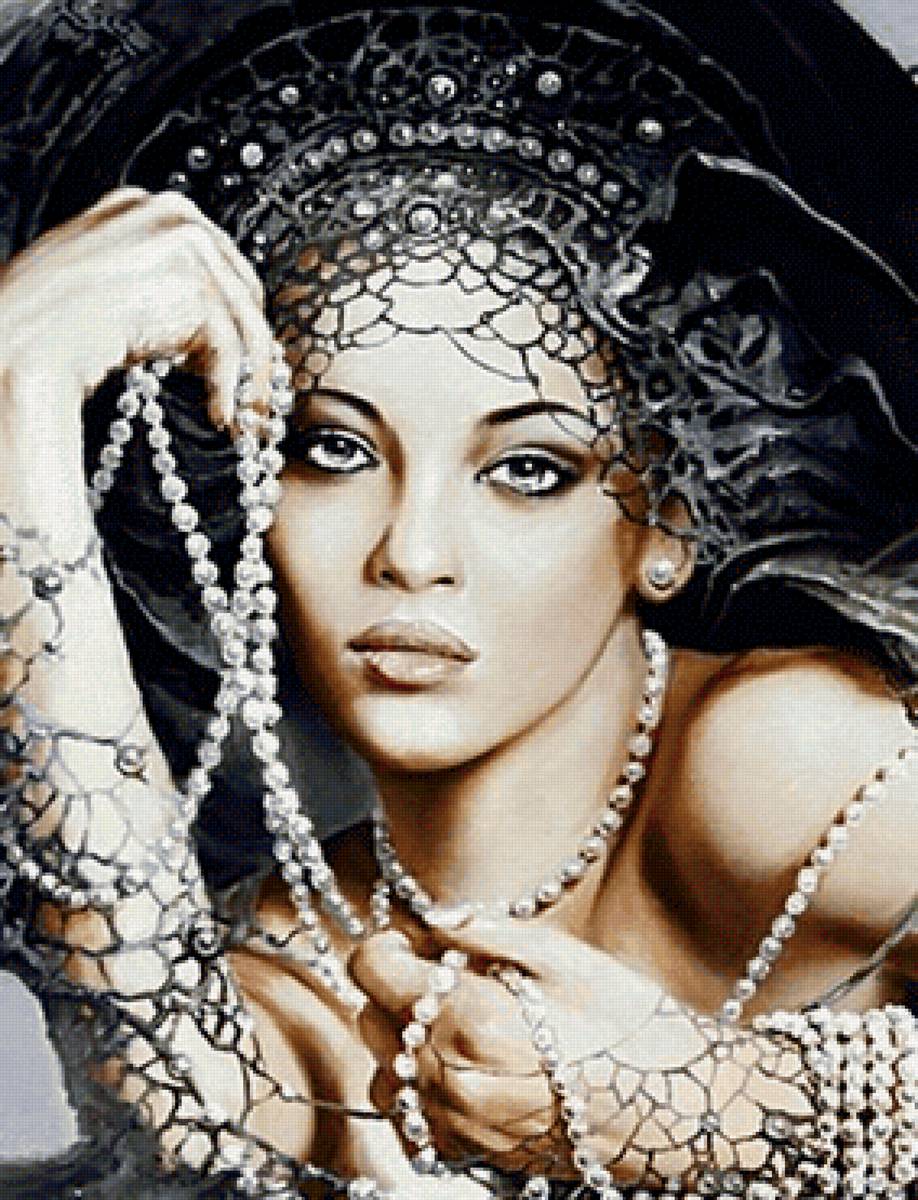 №2201955 - девушка, портрет, лицо, женщина, жемчуг - предпросмотр