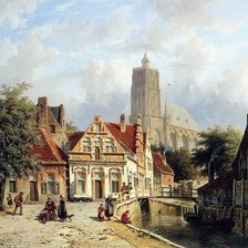 Схема вышивки «Adrianus Eversen View In Brielle Sun»