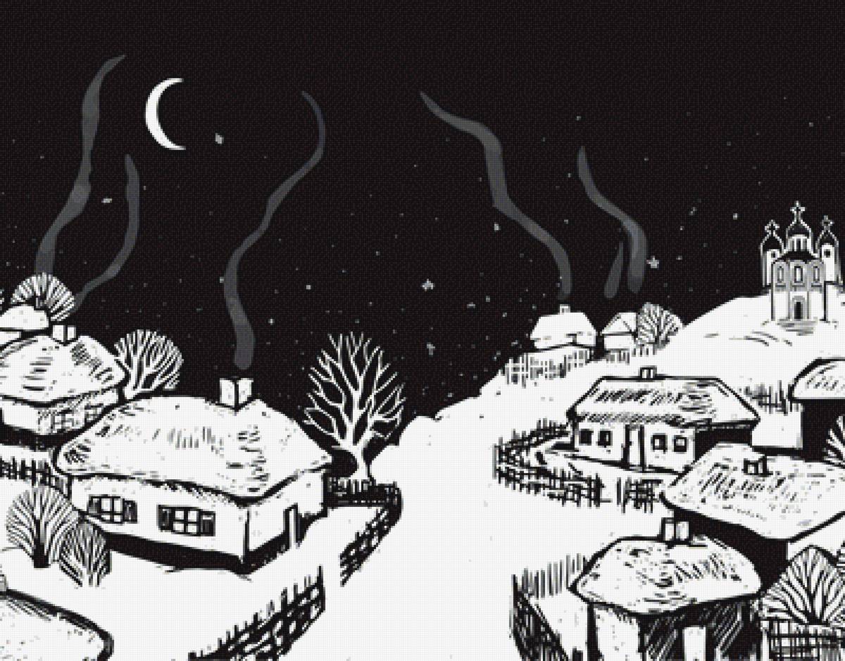 Ночь перед рождеством читательский. Ночь перед Рождеством иллюстрации. Ночь перед Рождеством рисунок. Иллюстрация к сказке ночь перед Рождеством. Вечера на хуторе близ Диканьки иллюстрации.