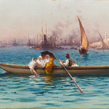 Fausto Zonaro Amusement on the Caique