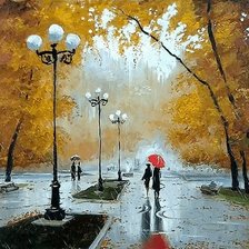 Схема вышивки «Дождливый,пасмурный денёк»