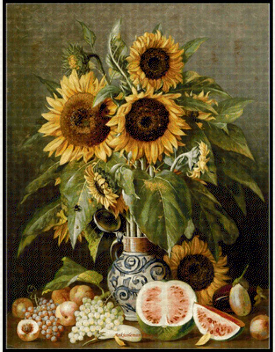подсолнухи - натюрморт - предпросмотр