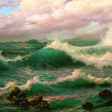 Схема вышивки «Mar verde esmeralda»