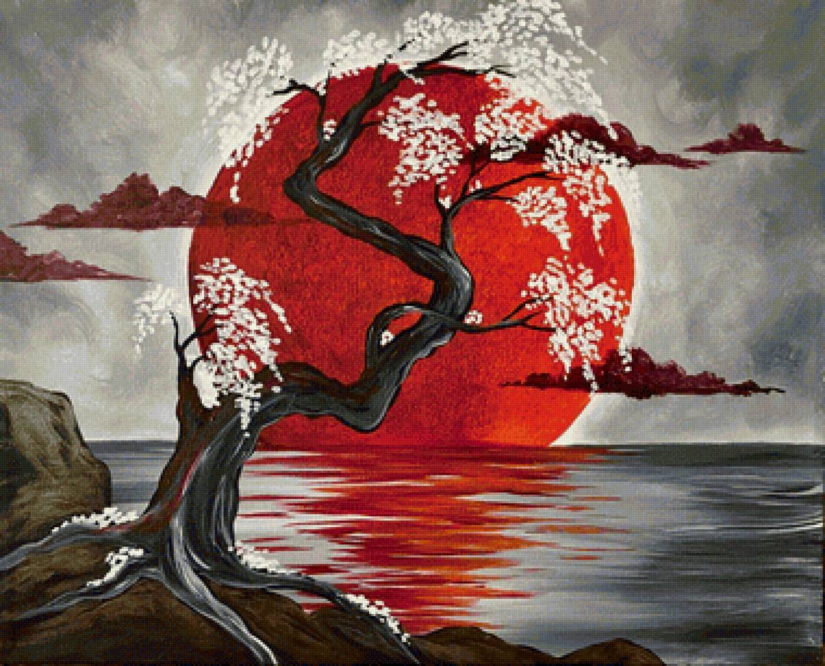 Por do sol - pintura. - предпросмотр