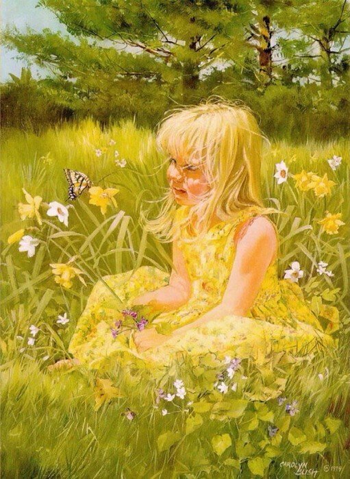 Солнечная девочка - девочка. поляна. цветы - оригинал