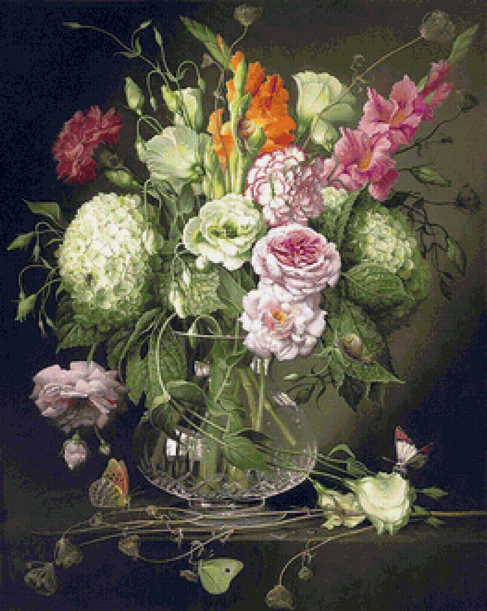 Худ. Яна Мовчан - букет, цветы, натюрморт, ваза - предпросмотр