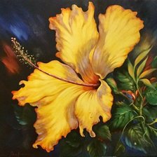 Схема вышивки «Жёлтый гибискус»