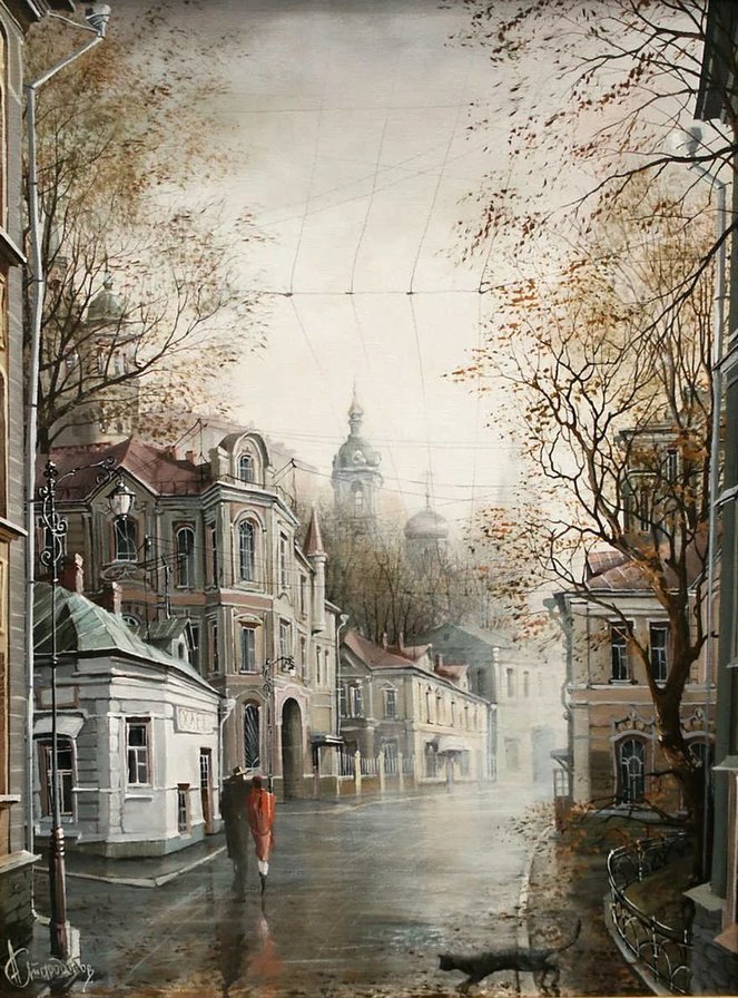 пейзаж - люди, город, улица - оригинал