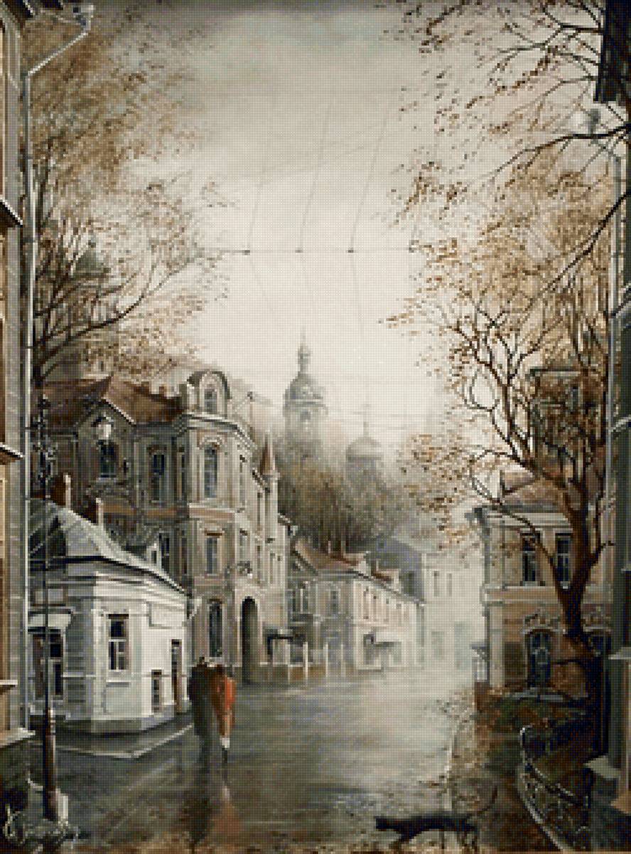 пейзаж - город, улица, люди - предпросмотр