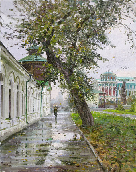 городской пейзаж - екатеринбург, дождь, улочка - оригинал