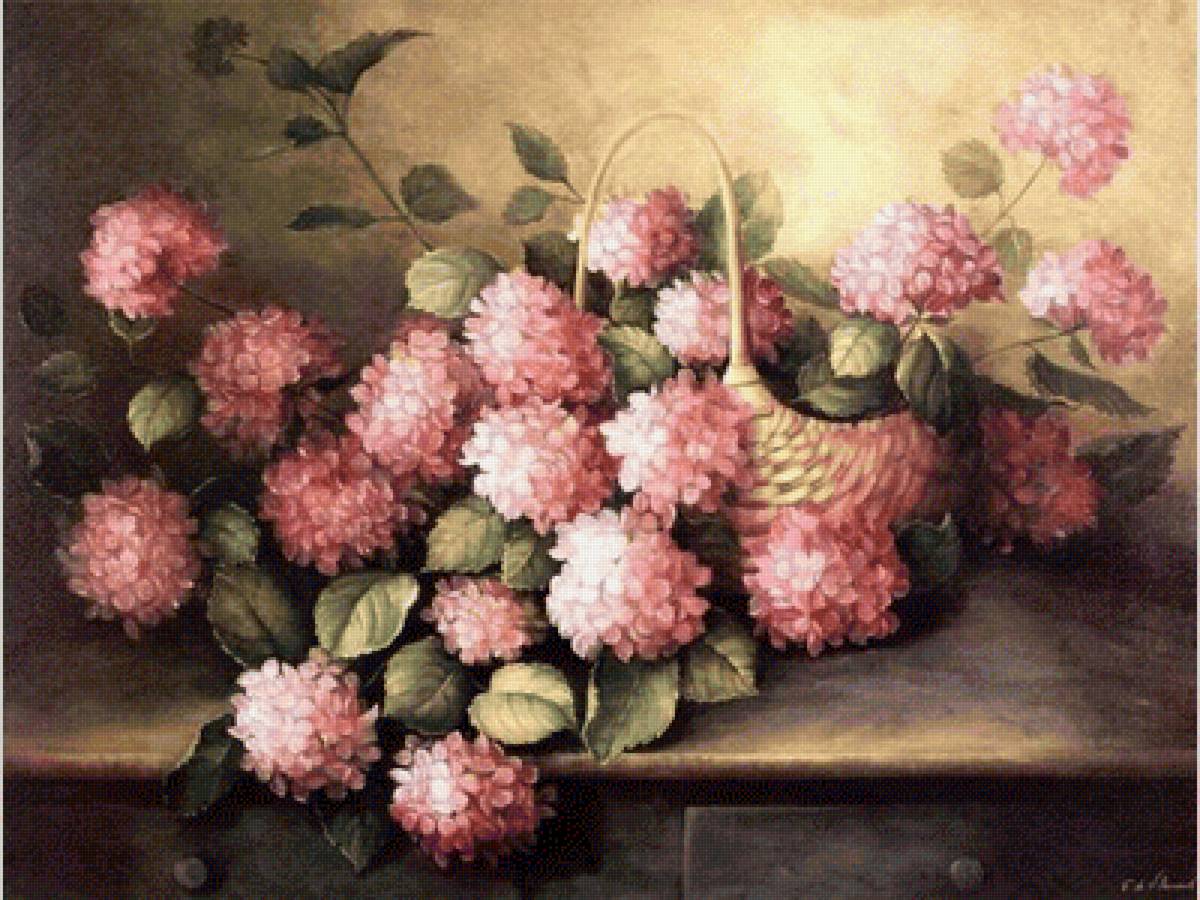 Букет гортензии - картина - предпросмотр