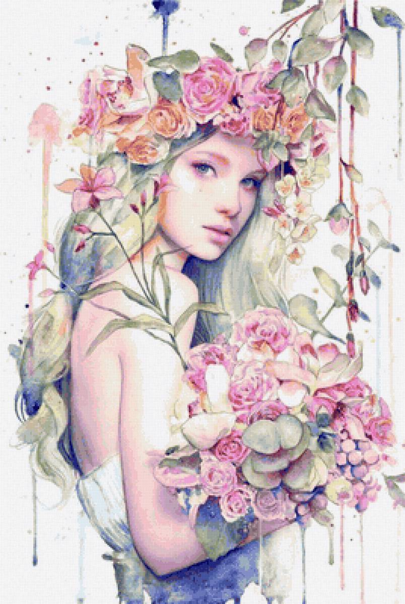 Дівчинка - квіти - предпросмотр