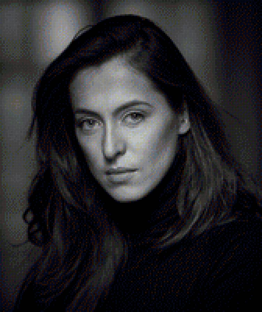 Анастасия - черно-белое, портрет, девушка, женщина, женский портрет - предпросмотр