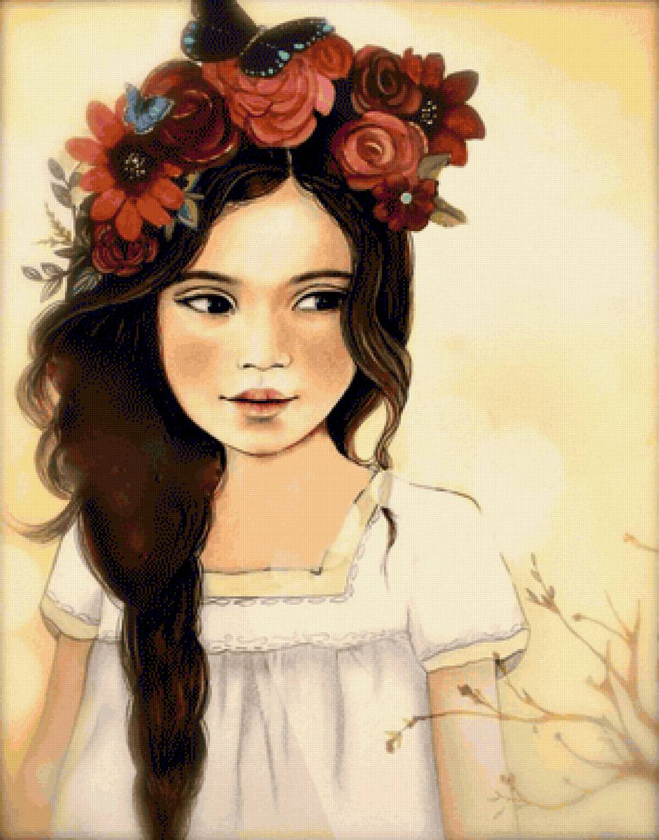 Дівчинка - квіти, діти - предпросмотр