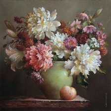 Схема вышивки «Букет и персик»