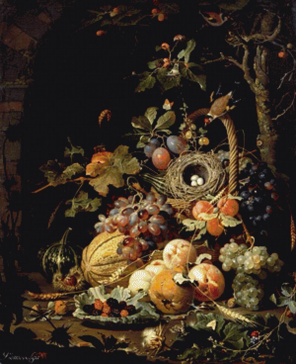 Натюрморт с гнездом - натюрморт - предпросмотр