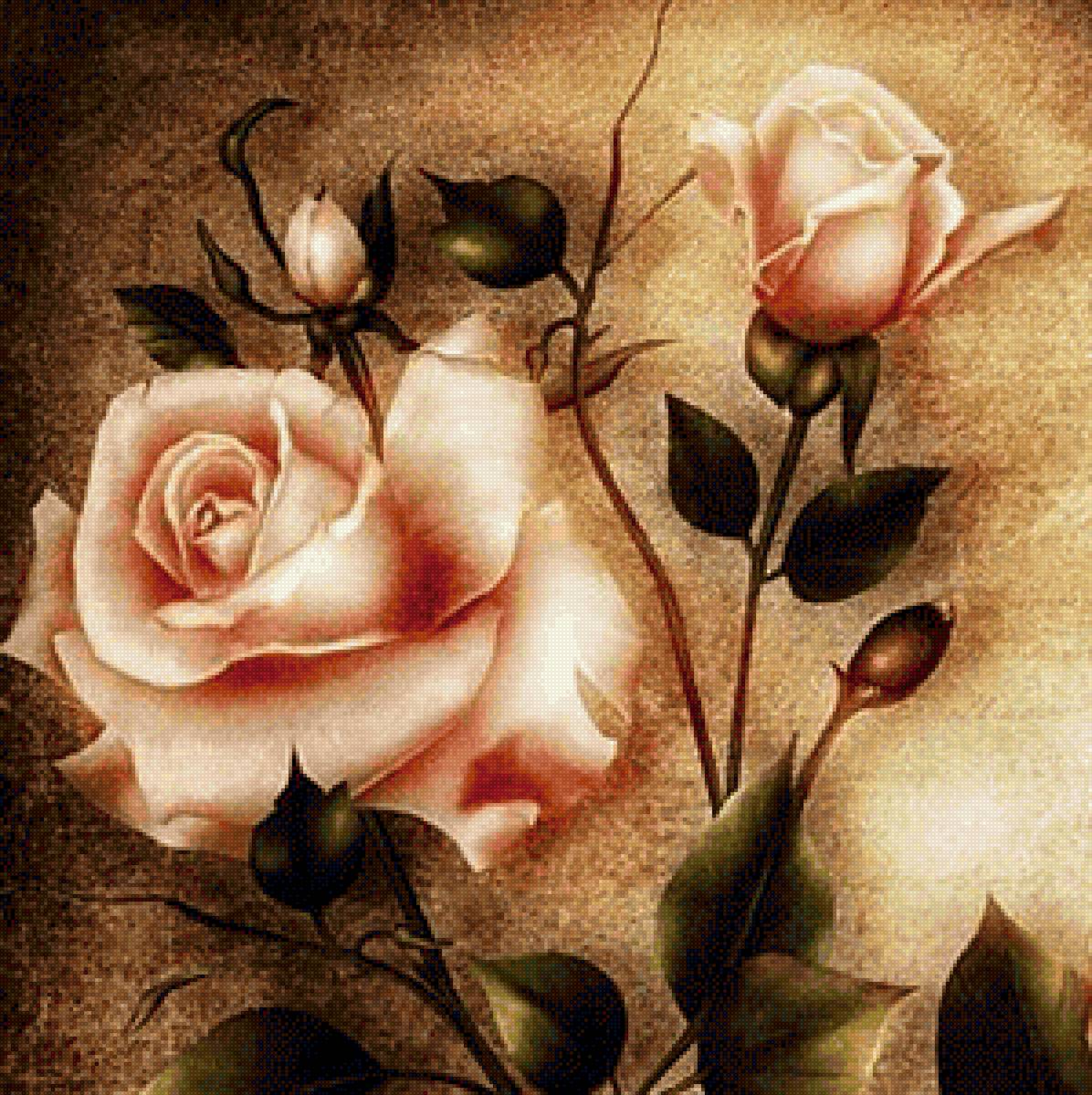 Розы - винтаж, розы, цветы - предпросмотр