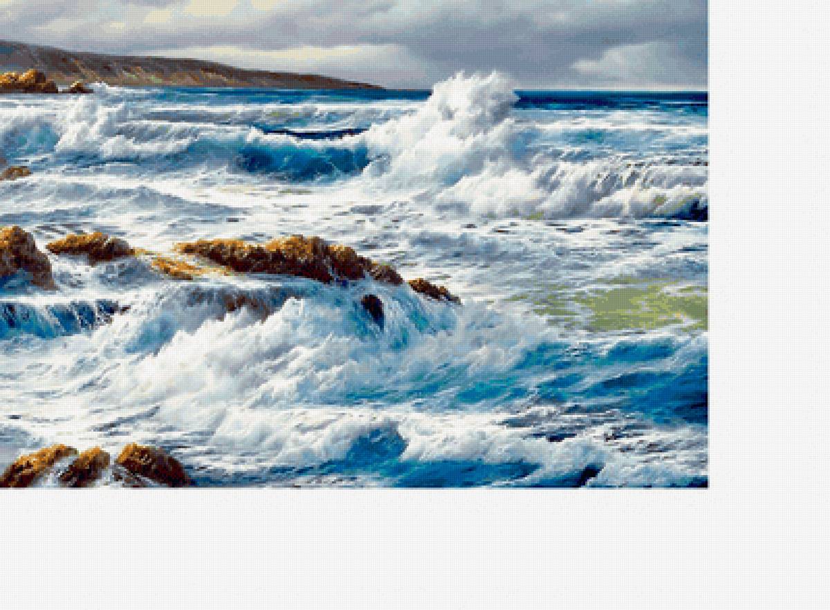 шторм - море, волны., вода, горы, стихия, пейзаж - предпросмотр