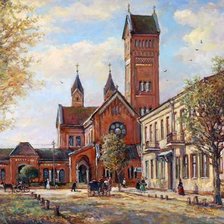 Схема вышивки «Красный костел в Минске»