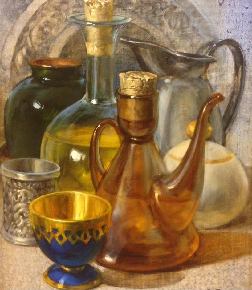 Natureza morta. - licor, taças - оригинал