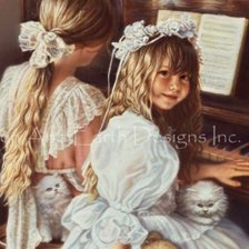 Схема вышивки «niñas en el piano»