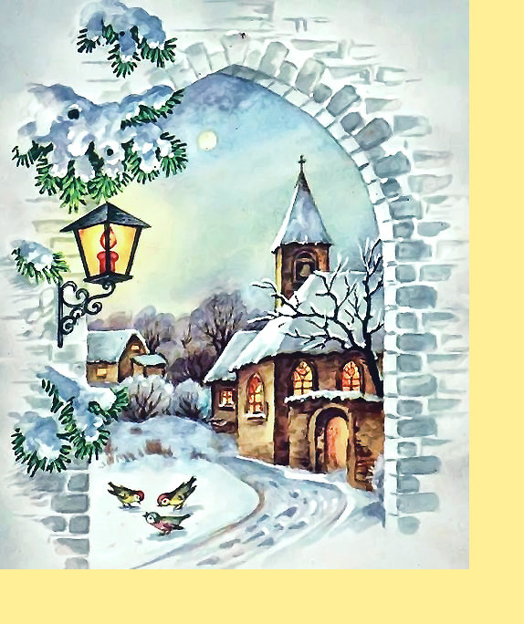 Серия "Пейзаж". Зима - природа, пейзаж, фонарь, дома - оригинал