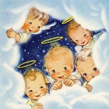 Схема вышивки «angelets miran per el nuvols»