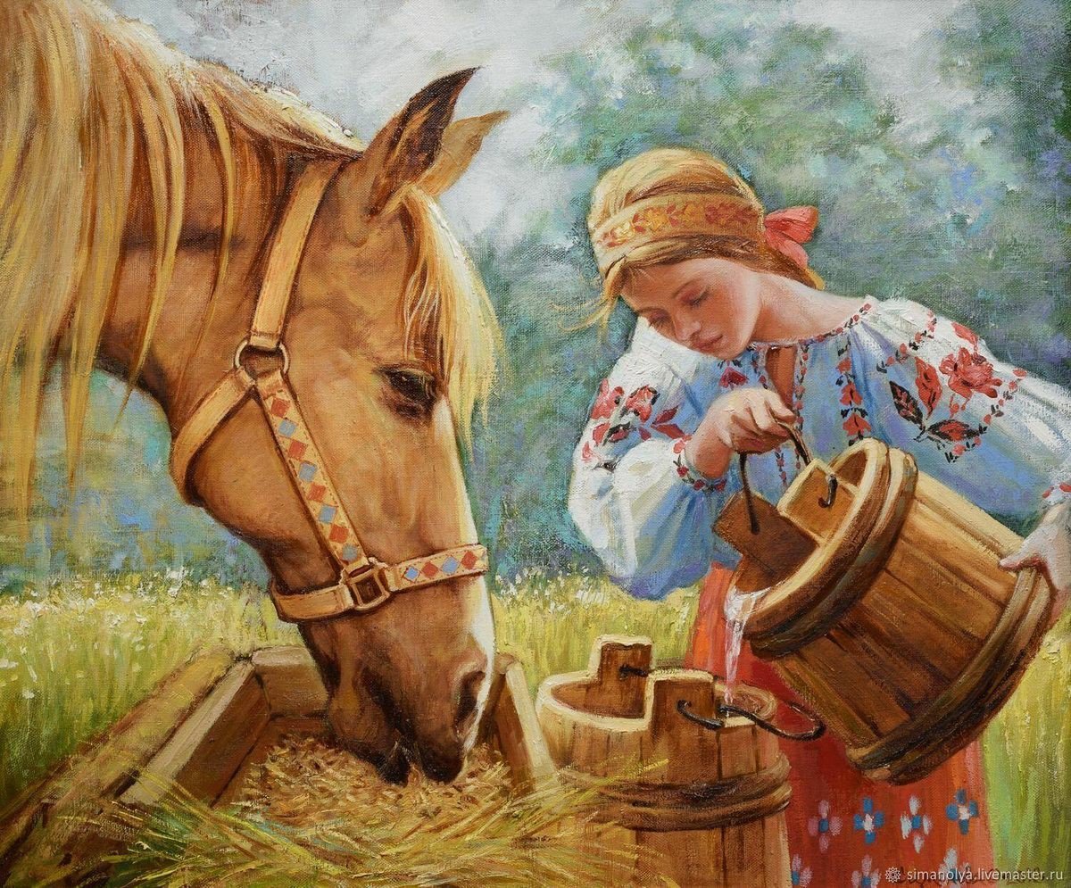 №2209553 - вода, девушка, люди, лошадь - оригинал