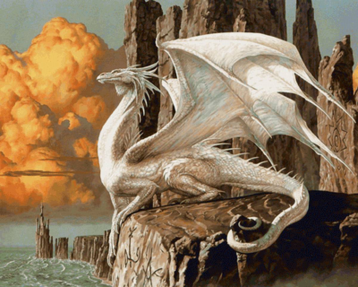 Серия "Фэнтези". Белый дракон - фэнтези, дракон - предпросмотр