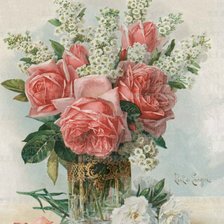 Оригинал схемы вышивки «цветы в вазе» (№2210404)