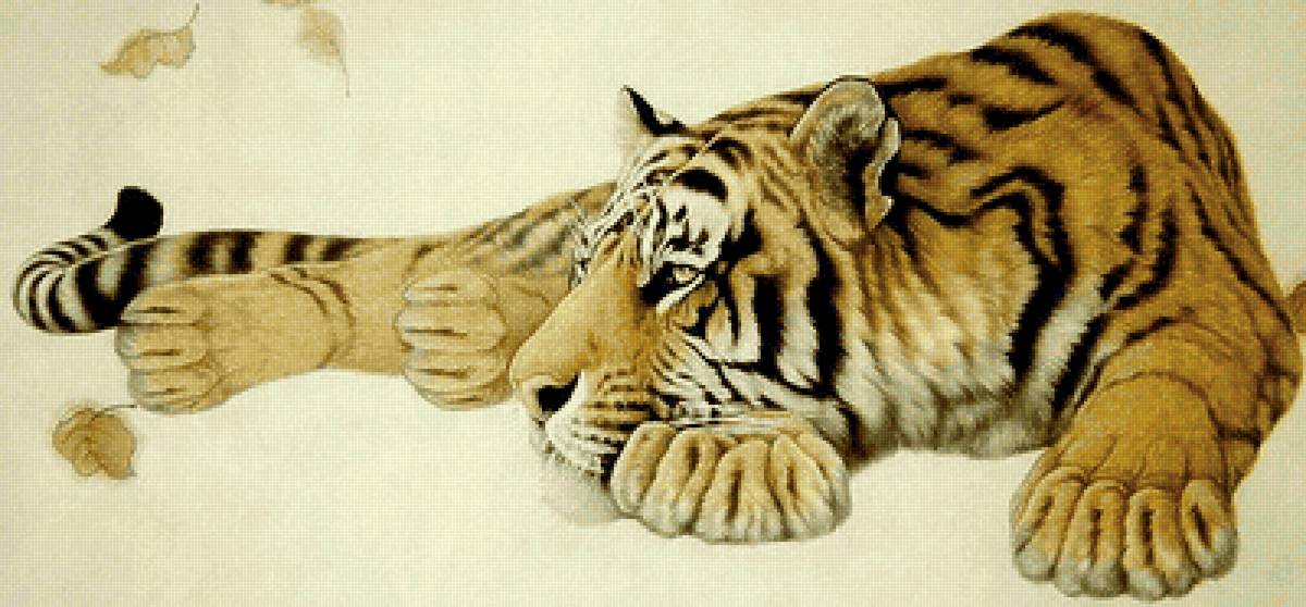 тигр - тигр, китайская живопись - предпросмотр