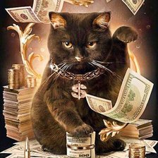 Схема вышивки «кот на удачу»