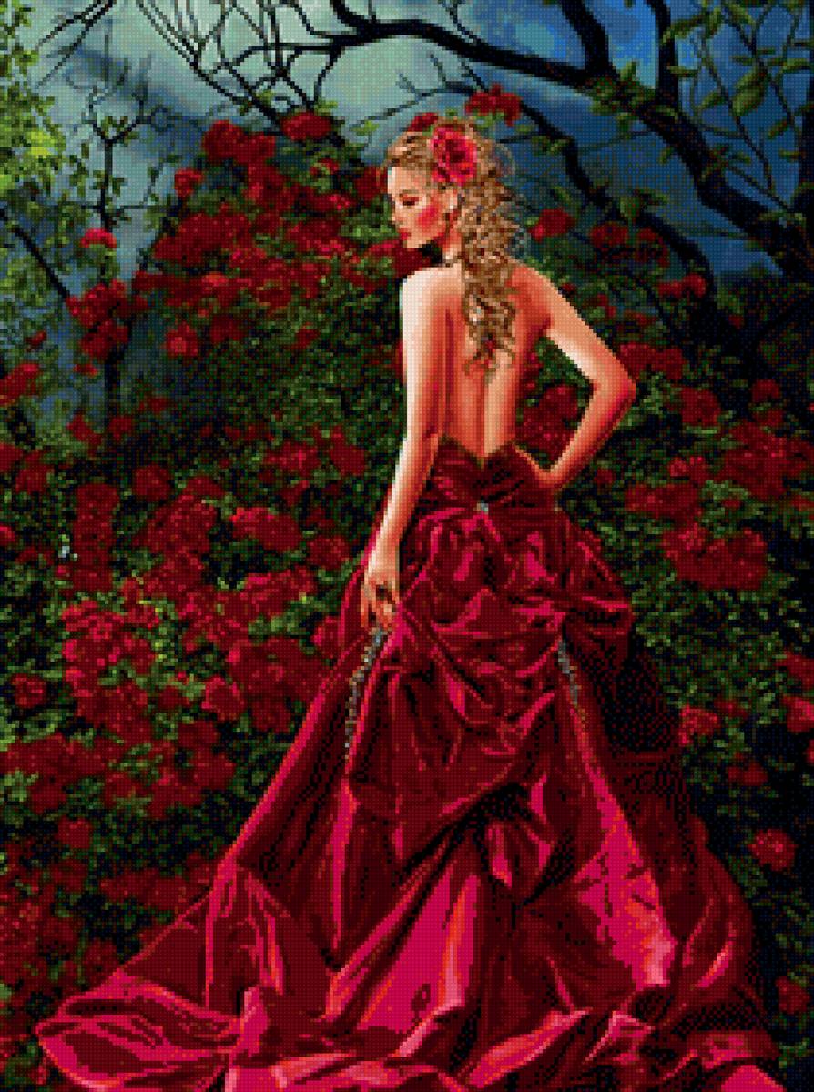 девушка в красном платье - предпросмотр