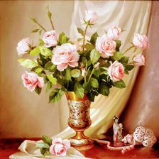 Схема вышивки «цветы в вазе»