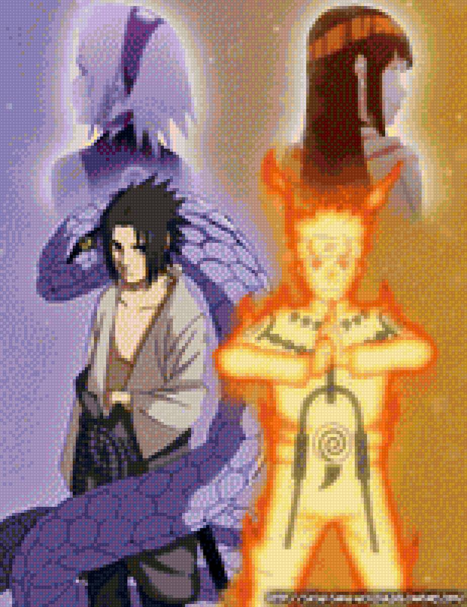 Наруто и Саске их девушки - саске, наруто, хината, сакура - предпросмотр