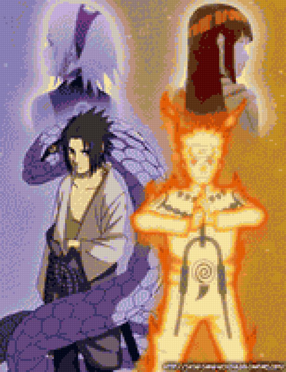 Наруто и Саске их девушки - саске, хината, сакура, наруто - предпросмотр