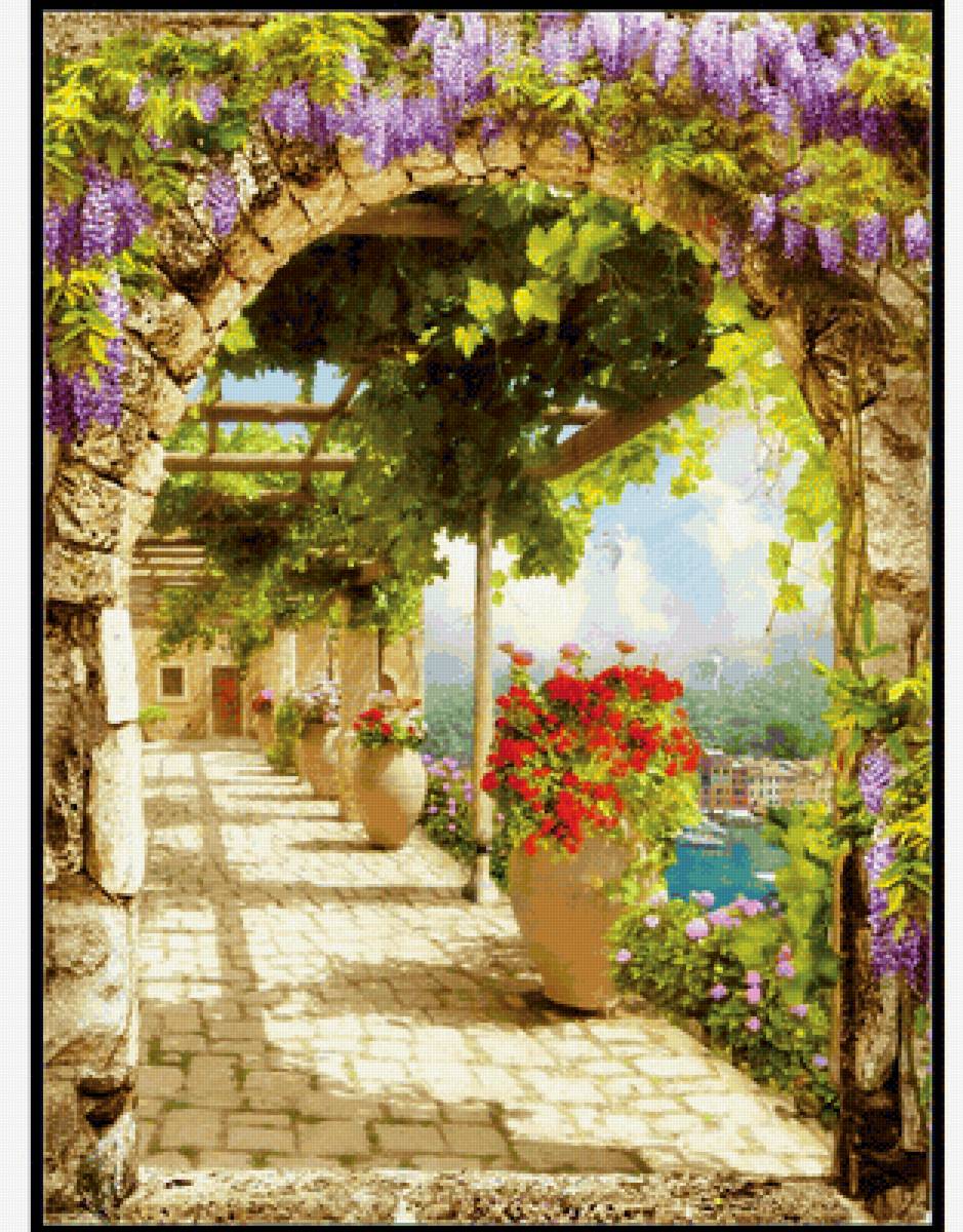 Цветочная арка - картина - предпросмотр