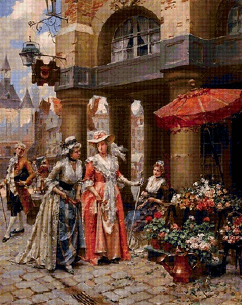 Дамы и цветы - винтаж, ретро, дамы - предпросмотр