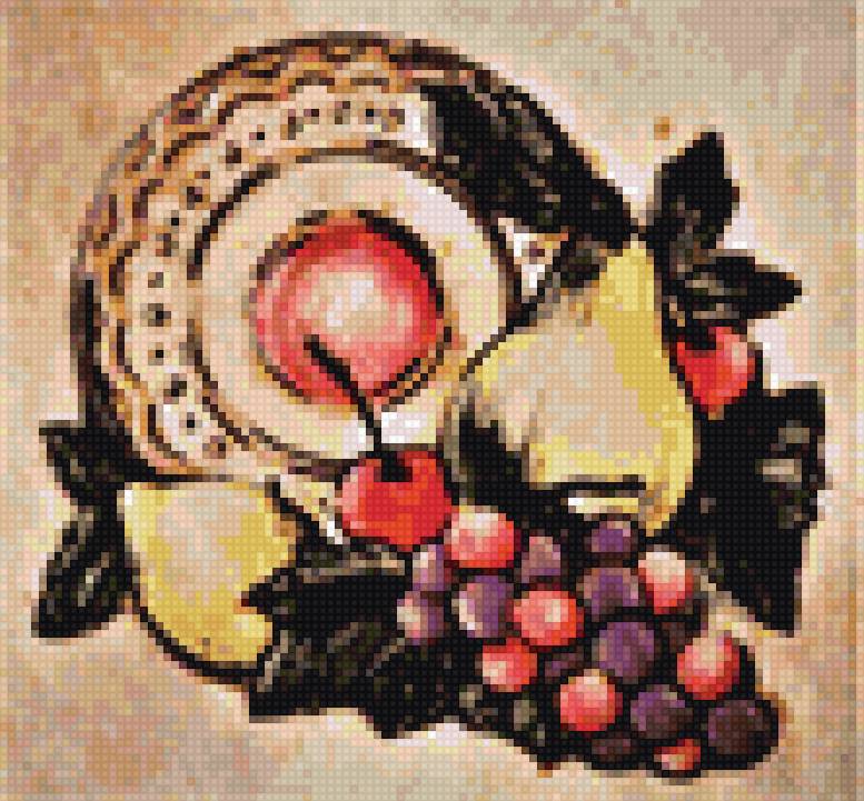 дуэт на кухню: тарелка с фруктами(20на19см) - тарелка, фрукты, дуэт, кухня - предпросмотр