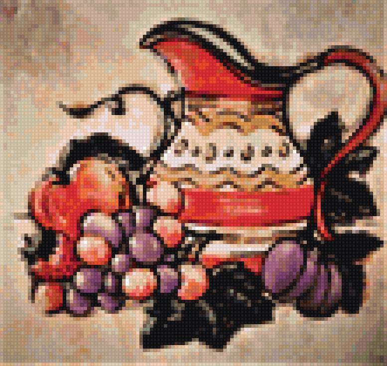 дуэт на кухню: кувшин с фруктами(20на19см) - кувшин, кухня, фрукты, дуэт - предпросмотр