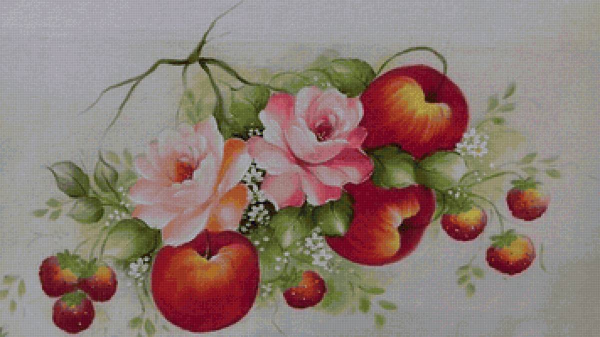 фрукты - фрукты, цветы, яблоки - предпросмотр