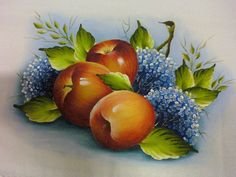 натюрморт - цветы, фрукты, яблоки - оригинал