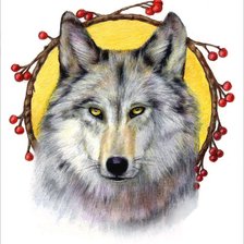 Схема вышивки «Волк»