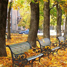 Оригинал схемы вышивки «Осень в городском парке» (№2213432)