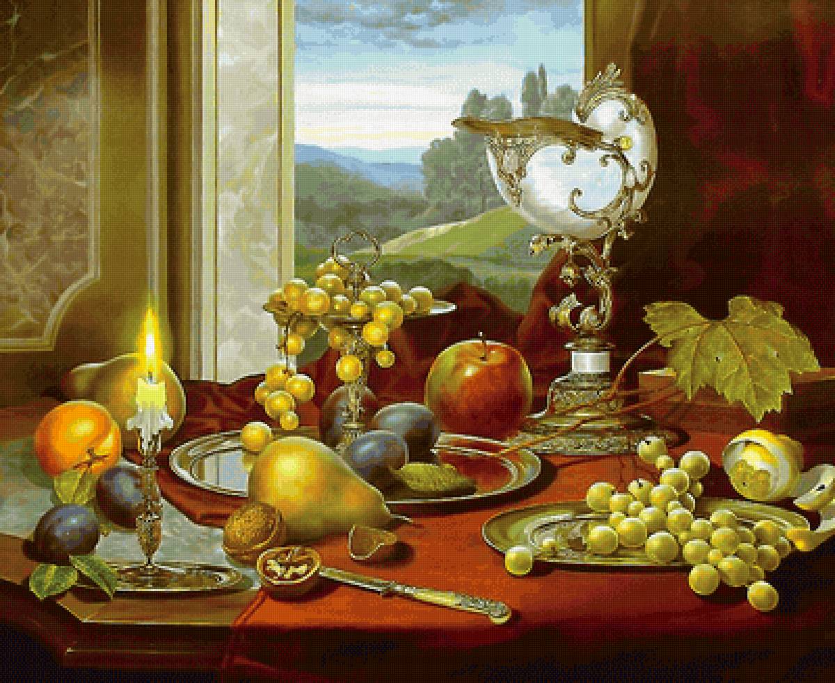 Серия "Натюрморты". - фрукты, виноград, натюрморт - предпросмотр