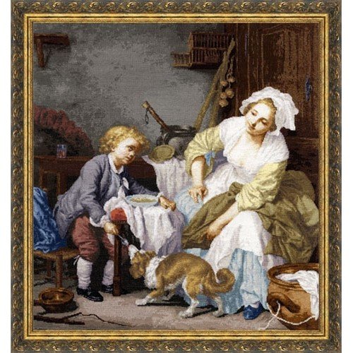 Схема вышивки «"Балованое дитя", худ.Жан Батист Грез» - 400*400, солиды, бленды - оригинал