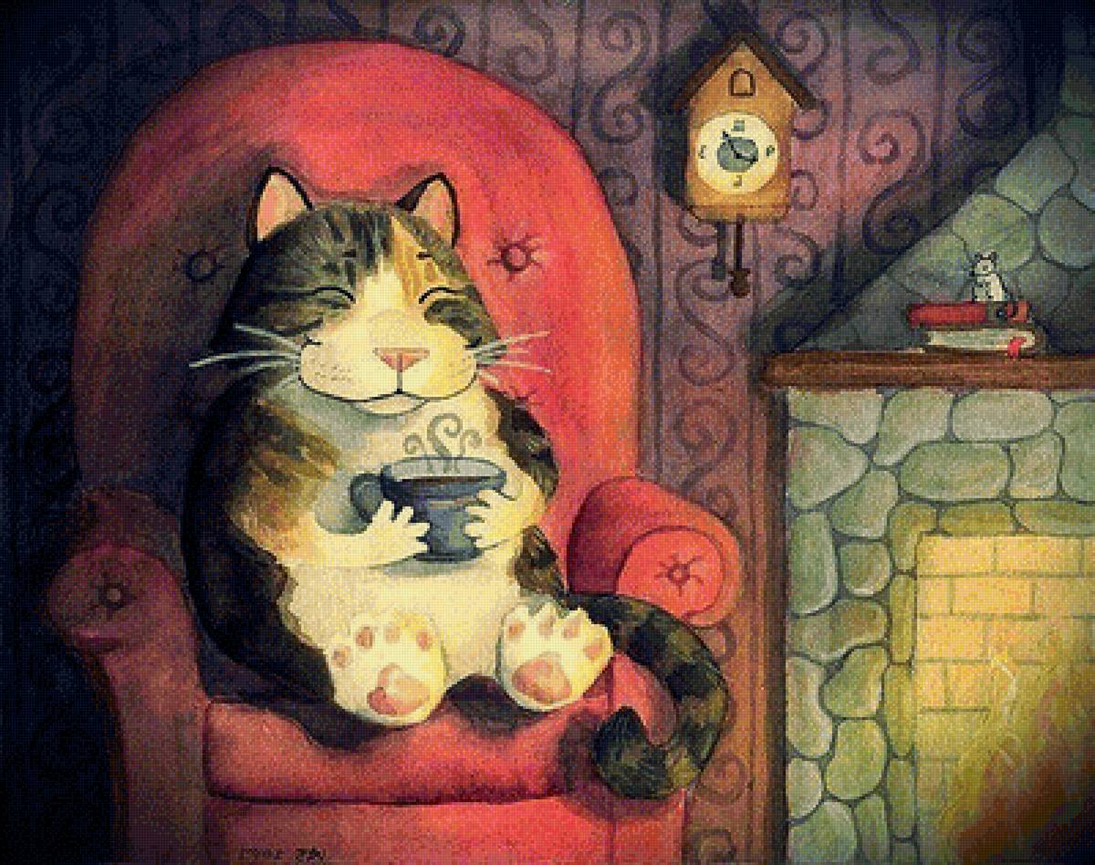 Уютные иллюстрации с кошками