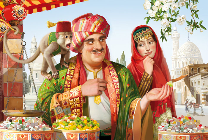 Восточный базар - красавица, торговец, базар - оригинал