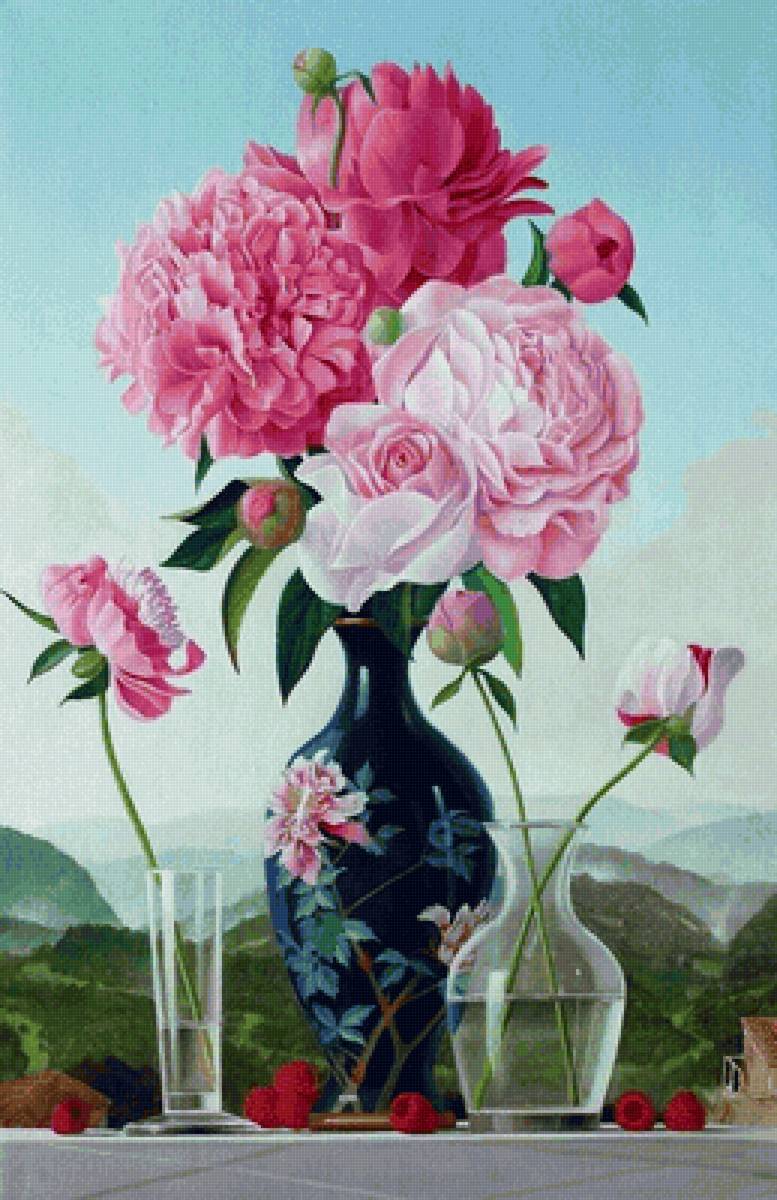 Peônias em um vaso . - flores .oriental. - предпросмотр