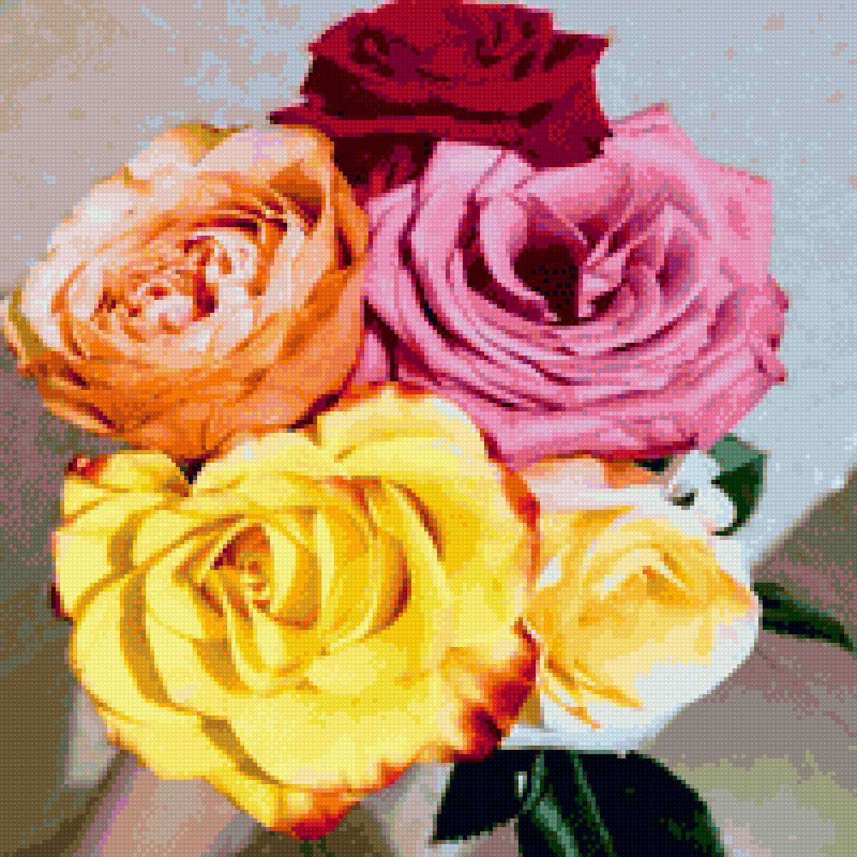 Цветы - розы, цветы, букет - предпросмотр